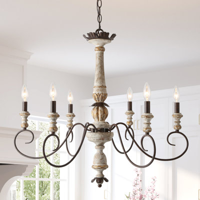 6 Light Candle Style Traditional Chandelier 6 Light Candle Style Traditional Chandelier